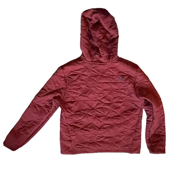 The North Face Brick Red Quilted Fleece Hoodie Jacket Pullover XS EUC - Picture 11 of 16